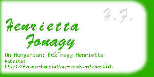 henrietta fonagy business card